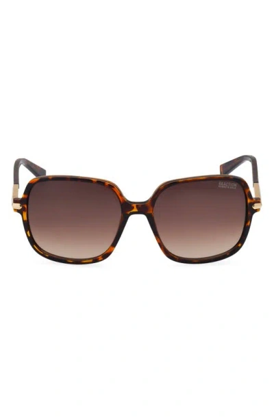 Kenneth Cole 56mm Round Sunglasses In Brown