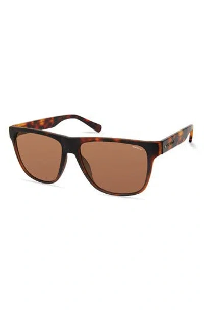 Kenneth Cole 56mm Square Frame Sunglasses In Brown