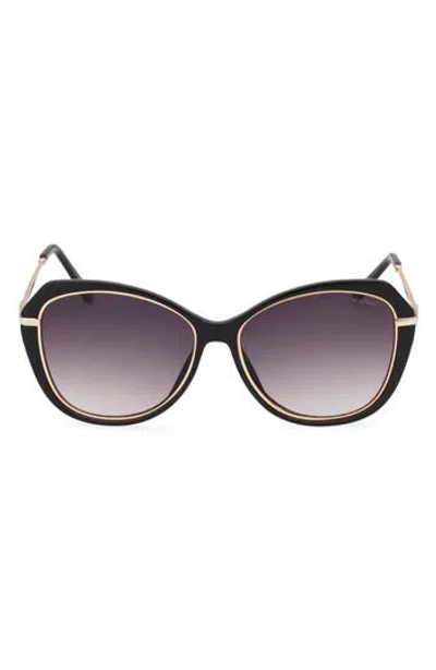 Kenneth Cole 57mm Gradient Geometric Sunglasses In Black