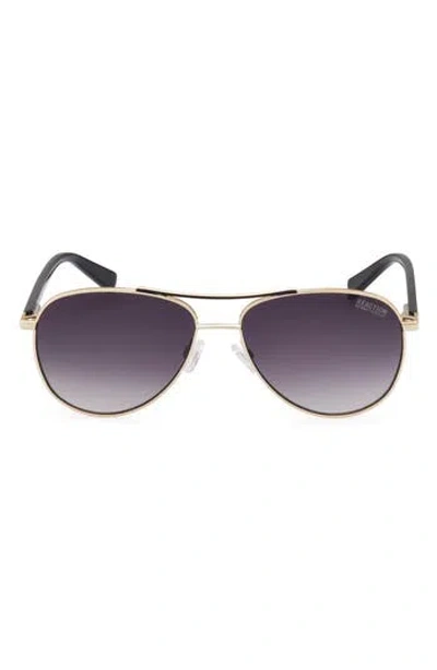 Kenneth Cole 57mm Pilot Sunglasses In Gold
