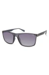 Kenneth Cole 57mm Rectangular Sunglasses