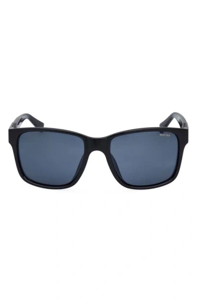 Kenneth Cole 57mm Square Sunglasses In Shiny Black / Smoke