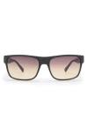 Kenneth Cole 58mm Gradient Rectangular Sunglasses In Matte Black / Gradient Smoke