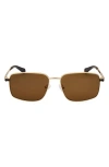 Kenneth Cole 58mm Pilot Sunglasses In Gold / Brown