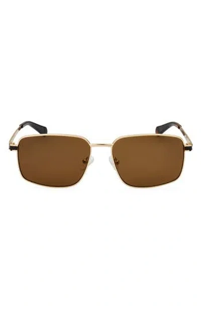 Kenneth Cole 58mm Pilot Sunglasses In Gold