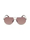 Kenneth Cole 59mm Aviator Sunglasses In Pink Gold