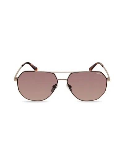 Kenneth Cole 59mm Aviator Sunglasses In Pink Gold