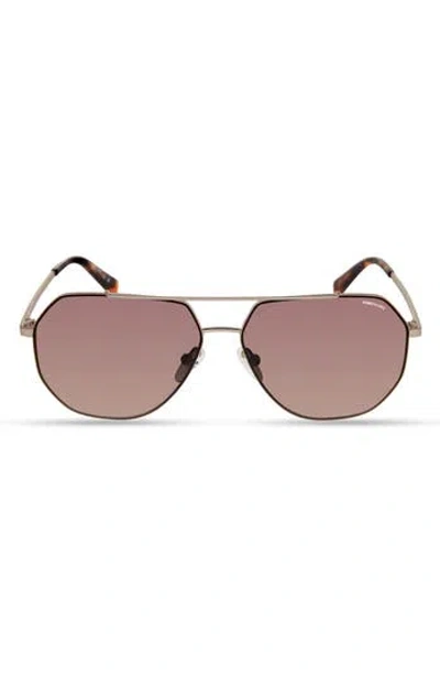 Kenneth Cole 59mm Pilot Sunglasses In Brown