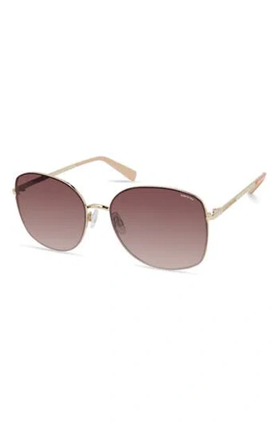 Kenneth Cole 59mm Round Sunglasses In Brown