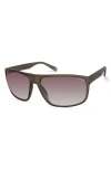 Kenneth Cole 66mm Rectangle Sunglasses In Black