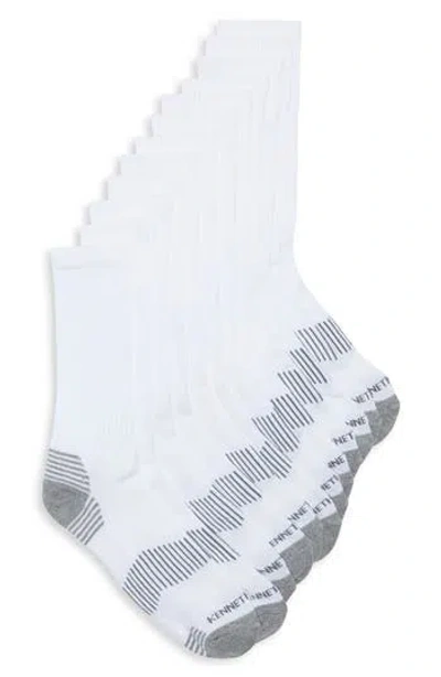 Kenneth Cole 6-pack Assorted Cushioned Crew Length Socks In White