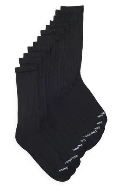 Kenneth Cole 6-pack Cushioned Crew Length Socks In Black