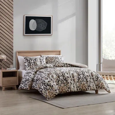 Kenneth Cole Abstract Leopard Cotton Brown Comforter Set