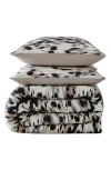 Kenneth Cole Abstract Leopard Print Comforter Set In Brown