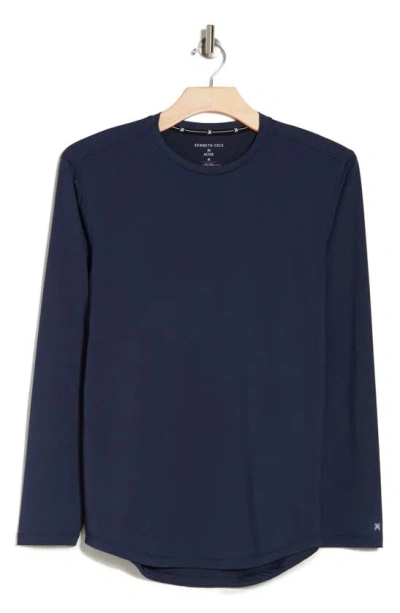 Kenneth Cole Active Stretch Long Sleeve T-shirt In Navy