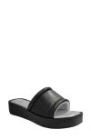 Kenneth Cole Women's Andreanna Slip On Platform Sandals In Black Smooth Pu