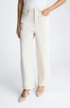 Kenneth Cole High Rise Barrel Leg Denim Jean In Ecru Wash