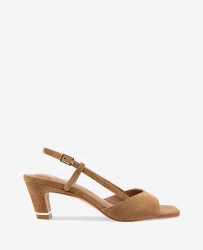 Kenneth Cole Anna Suede Open Toe Slingback Sandal In Brown