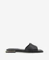 Kenneth Cole Asher Leather Metal Ring Sandal In Black Leather