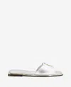 Kenneth Cole Asher Metallic Metal Ring Sandal In Silver Leather