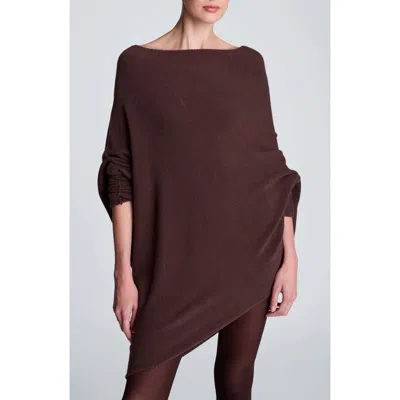 Kenneth Cole Asymmetric Drape Neck Sweater In Burgundy