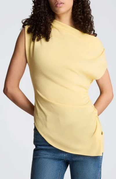 Kenneth Cole Asymmetric Hem One-shoulder Sweater In Yellow