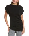 Kenneth Cole Asymmetrical Drape Top In Black