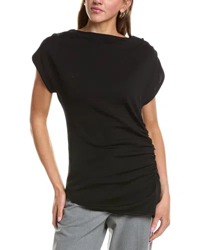 Kenneth Cole Asymmetrical Drape Top In Animal Print