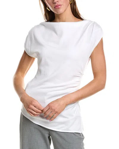 Kenneth Cole Asymmetrical Drape Top In White