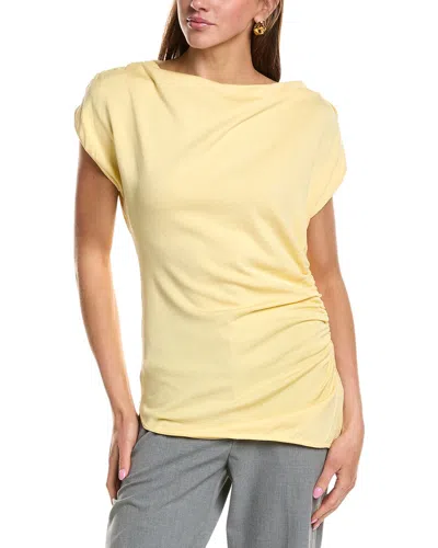 Kenneth Cole Asymmetrical Drape Top In Yellow