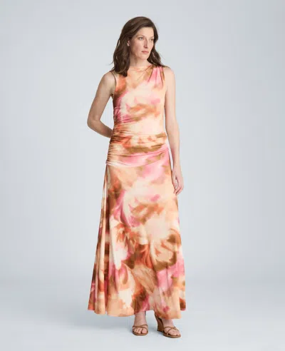 Kenneth Cole Asymmetrical Maxi Dress In Multi
