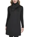 Kenneth Cole Asymmetrical Wool-blend Jacket In Black