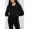 Kenneth Cole Athletic Stretch Collarless Bomber Jacket In Black