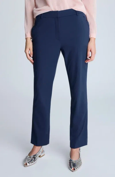 Kenneth Cole Athletic Stretch Flat Front Pants In Dark Navy
