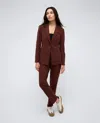Kenneth Cole Athletic Stretch One Button Notch Collar Blazer In Deep Chestnut