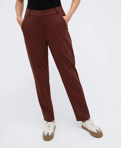 Kenneth Cole Athletic Stretch Slim Ankle Pant In Deep Chestnut