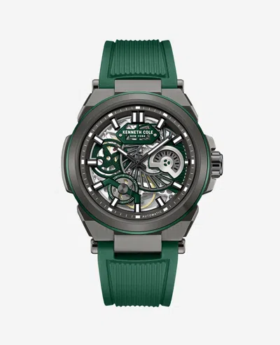 Kenneth Cole Automatic Silicone Watch In Green