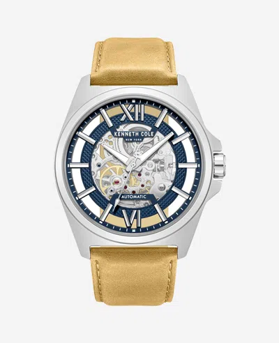 Kenneth Cole Automatic Strap Watch In Tan