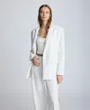 Kenneth Cole Balance Stretch One Button Boyfriend Jacket In Pure White