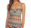 Kenneth Cole Bandeau Tankini Top In Upon The Horizon In Multi