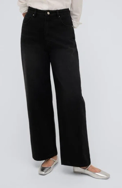 Kenneth Cole High Rise Barrel Leg Denim Jean In Nik Wash
