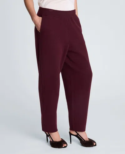 Kenneth Cole Barrel Leg Sweater Pull On Pant In Burgundy