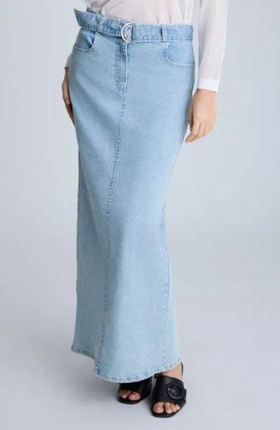KENNETH COLE KENNETH COLE BELTED DENIM MAXI SKIRT
