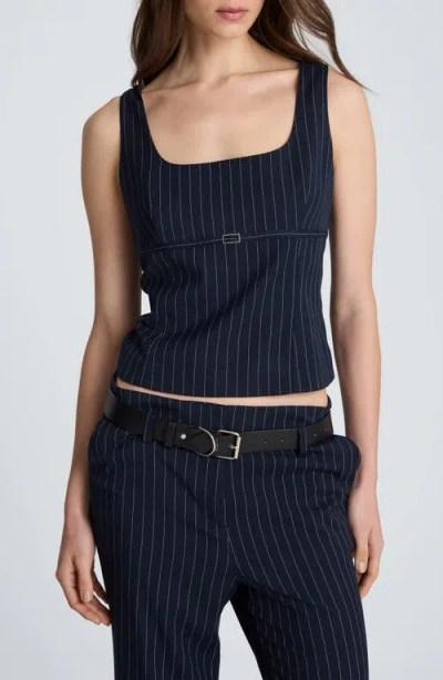 Kenneth Cole Belted Empire Waist Fitted Sleeveless Top In Animal Print
