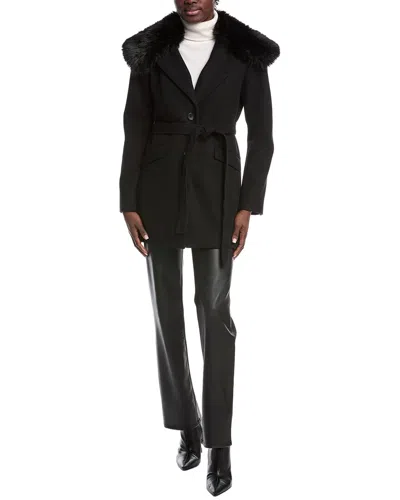 Kenneth Cole Belted Jacket In Black