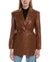 Kenneth Cole Belted Jacket In Brown