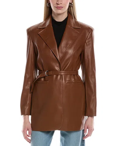 Kenneth Cole Belted Jacket In Brown