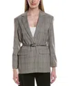 Kenneth Cole Belted Jacket In Gray