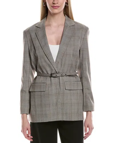 Kenneth Cole Belted Jacket In Brown