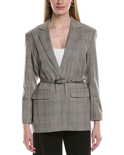 Kenneth Cole Belted Jacket In Gray